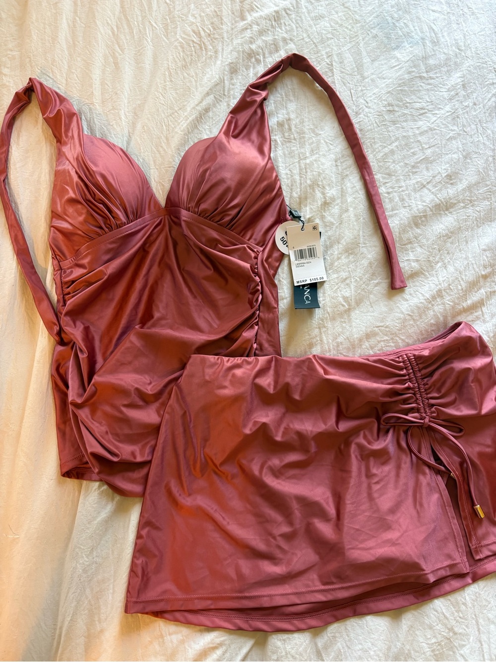 Women's Rose Tankini with Skirt